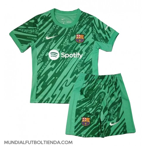 Camiseta Barcelona Portero Segunda Equipación Replica 2024-25 para niños mangas cortas (+ Pantalones cortos)